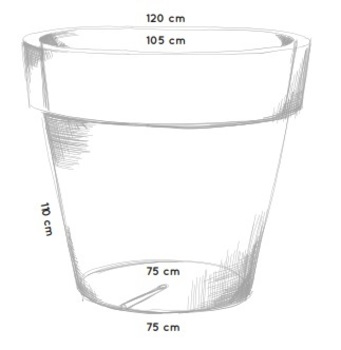 Composition végétale sur contenant XXL ht 2500 m/m