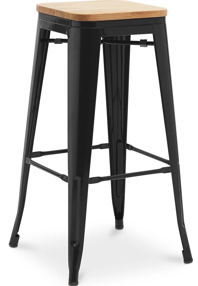 Tabouret Stylix en Bois - Métal noir